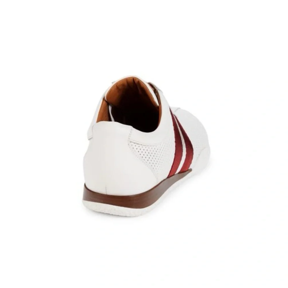 Bally Men's White and Red Sneakers - Picture 3 of 6